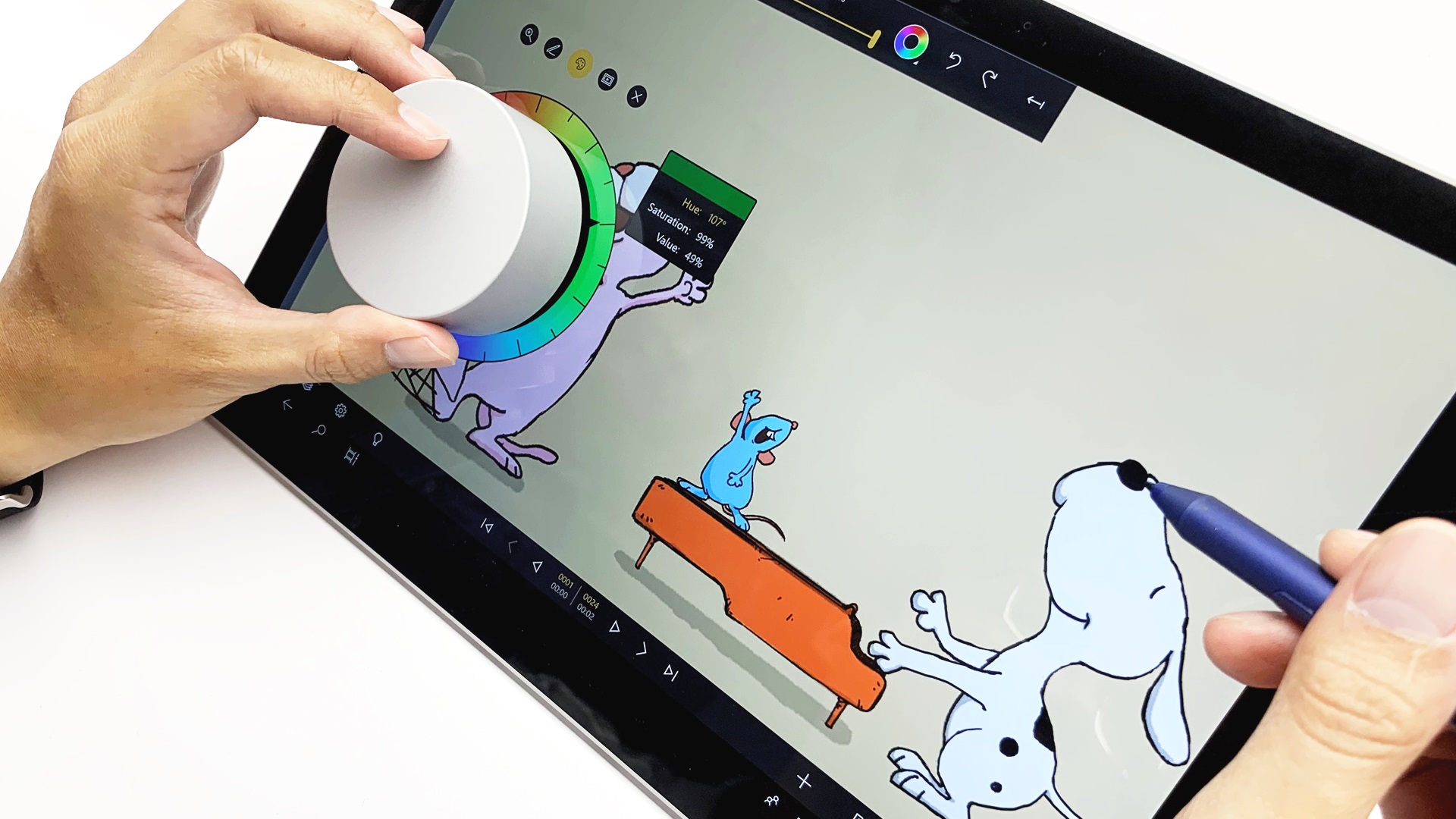 How to Work with Both Hands on Kdan Windows Apps with Surface Dial