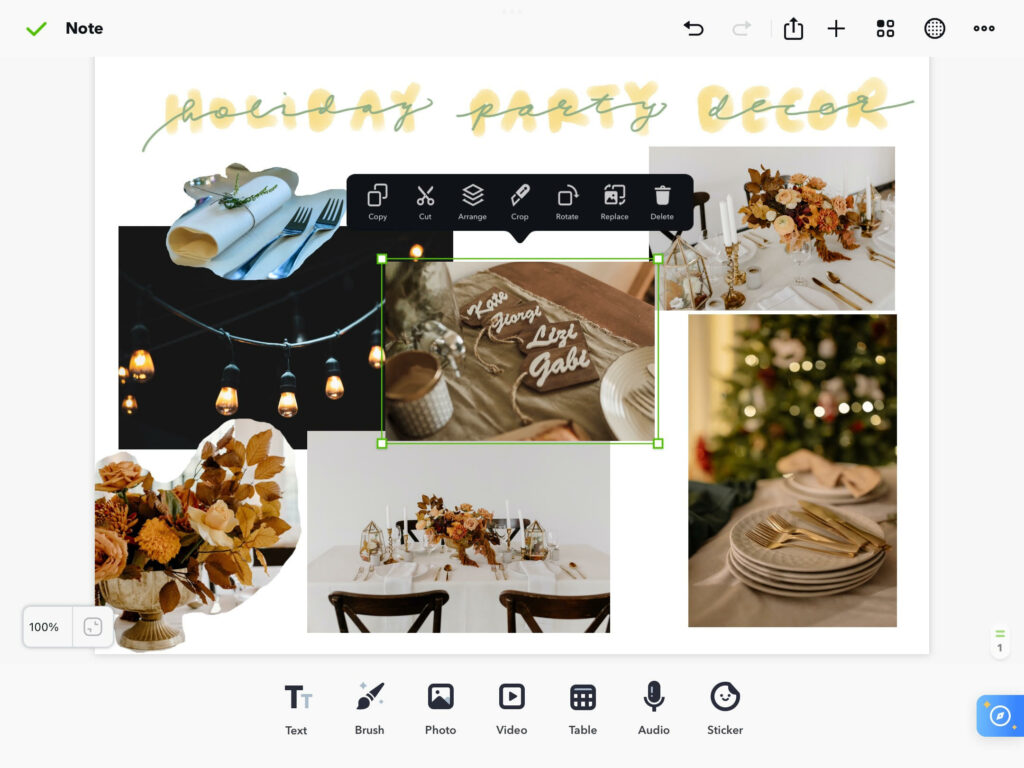 resize your image on photography moodboard